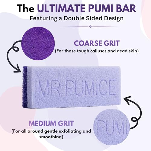 Mr. Pumice Ultimate Pumi Bar 2-in-1 Dual Grit Foot Callus Remover - 4 Pack