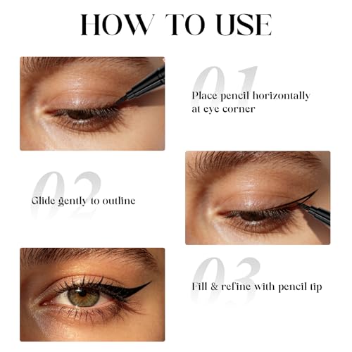 QIC Black Eyeliner Pencil - Waterproof Liquid Liner