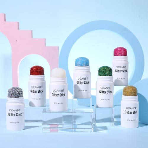 UCANBE Body Glitter Stick - 7 Colors Chunky Sparkle for Festivals