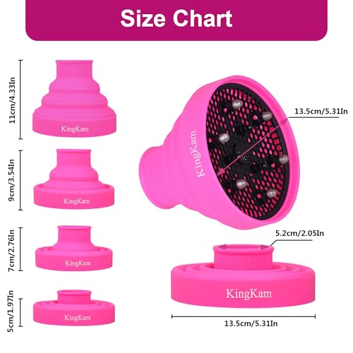 Collapsible Silicone Hair Dryer Diffuser - Pink