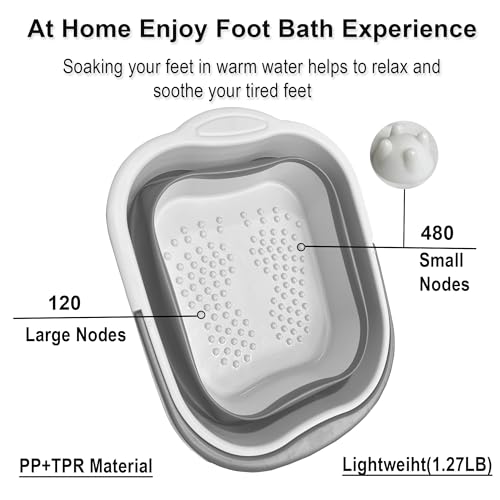 Collapsible Foot Soak Tub with Handle - 4 Gallon Foot Bath Basin