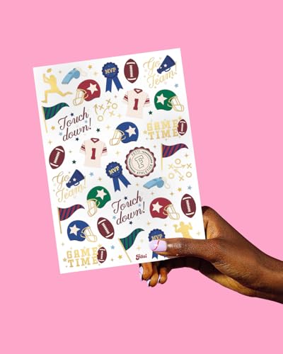 xo, Fetti Football Temporary Tattoos - 64 Gold Foil Designs