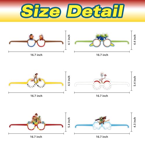 12-Pack Cartoon Role-Playing Party Glasses for Kids & Adults