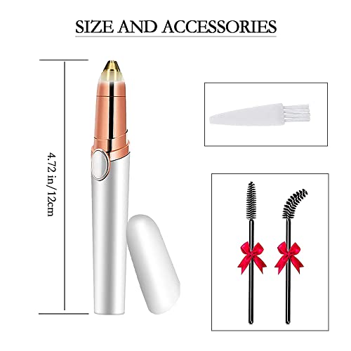 Eyebrow Hair Remover, Eyebrow Razor, Flawless & Pain-Free Eyebrow Facial Hair Removal for Women & Men, Fast and Easy Hair Trimmer (White)