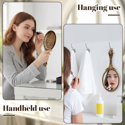 Vintage Hand Mirror with Handle Makeup Vanity Travel