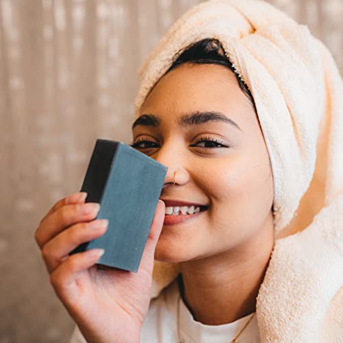 Keika Charcoal Black Soap Bar for Eczema, Psoriasis, Face, Body, Men Women Teens with Oily Skin, 5 oz.