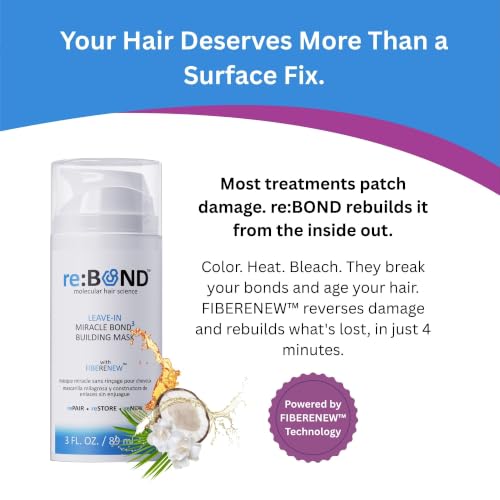 RE:BOND Leave-in Bond Building Hair Mask for Damaged & Color-Treated Hair, 3oz + 0.34oz Set