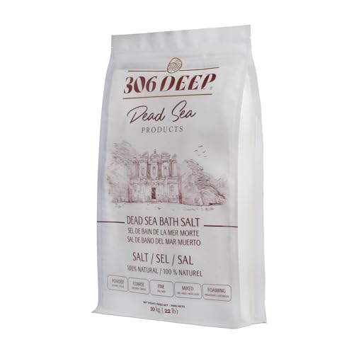 306 Deep Powder Dead Sea Salts for Soaking - 10 Kilograms of 0-1 mm 100% Dead Sea Salt Bath for Men and Women, Pure Bath Minerals with Magnesium, Zinc, Potassium for Soaks and Body Scrub