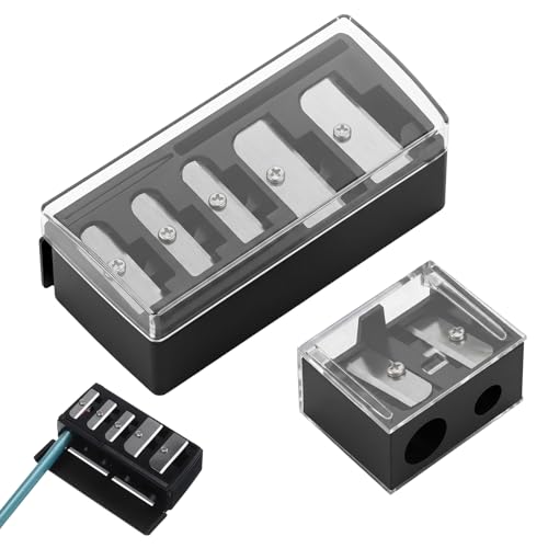 2-Pack Makeup Pencil Sharpeners - 5 Hole & 2 Hole Design