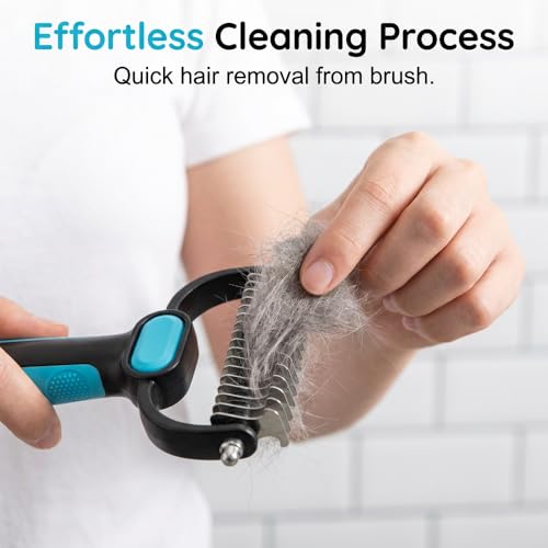 Double-Sided Pet Grooming Rake for Cats & Dogs