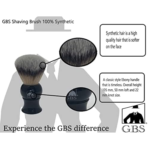 G.B.S Black Luxury Shaving Kit - Wood Straight Razor, Mug, Natural Soap, Brush, Alum block, Strop and Paste Grooming Kit, Black