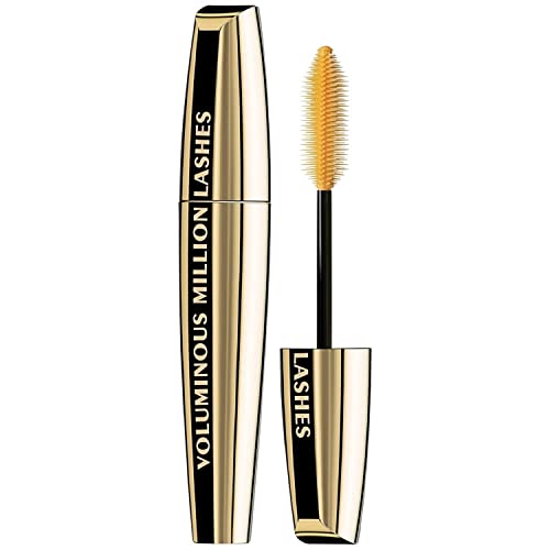 L¡¯Oreal Paris Makeup Voluminous Million Lashes Mascara, Volumizing Collagen Infused Eye Makeup, Amplifying Mascara Brush, Washable, Blackest Black, 0.3 Fl Oz., 1 Count