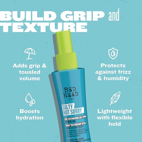 Bed Head by TIGI Salty Not Sorry Texturizing Salt Spray for Natural Undone Hairstyles, 3.38 fl oz