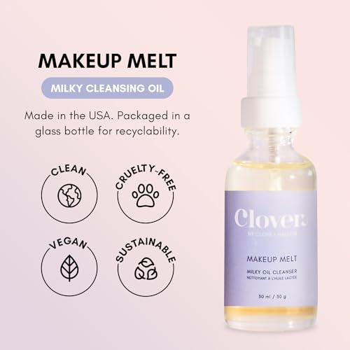 Clover Travel Size Makeup Melt Cleansing Oil - Gentle Waterproof Remover 1 oz