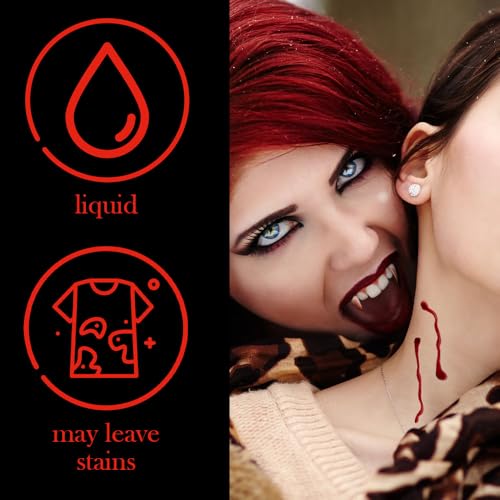 Fake Blood, Dark Red Blood Gel Thick Consistency ? 1.01 fl.oz (30 ml) Dispenser Bottle, Halloween Makeup & Costume Fake Blood by King of Halloween.de