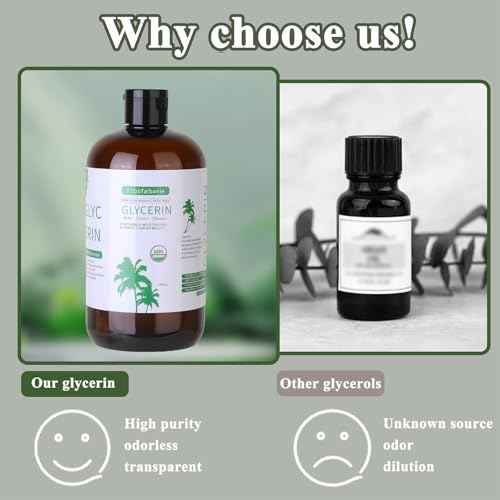 Organic Vegetable Glycerin ? USDA Organic Certified, 100% Pure, 16 fl oz ? Natural Skin & Hair Moisturizer ? Ideal for DIY Beauty, Soaps, Lotions & More ? Non-GMO, Palm Oil Free