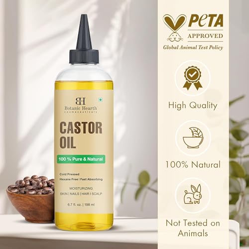 Botanic Hearth Castor Oil Treatment for Hair, Lashes & Brows - 6.7 Fl Oz