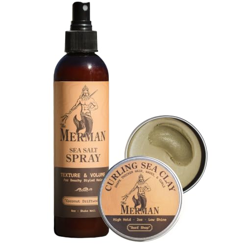 The Merman Sea Salt Spray & Curling Clay Bundle for Beachy Textured Hair