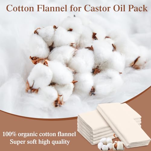 Tingjoo White Organic Cotton Flannel Pack for Castor Oil Wraps - 30 Pieces