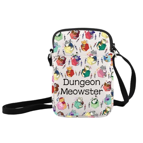 JXGZSO Dungeon Meowster Cosmetic Bag Dungeons and Cat Lover Gift Funny DND Gamer Gift (Dungeon moewster Crossbody)