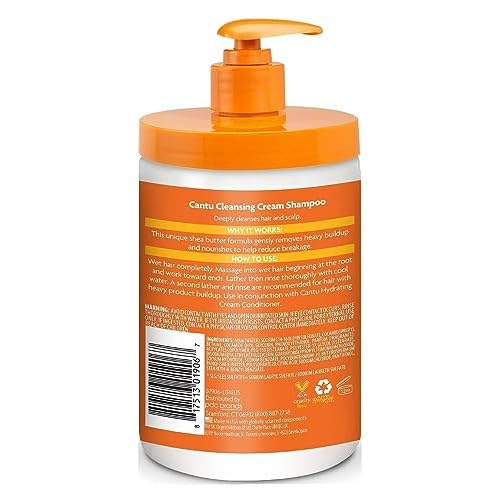 Cantu Natural Hair Shampoo Cleansing Cream 25 Ounce Pump (3 Pack)