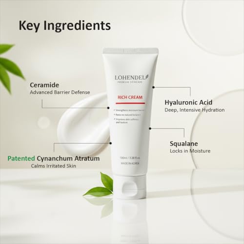 Rich Cream, Thick Textured Face Cream for Dry & Sensitive Skin, Excess Oil Control, Soothe Irritated Skin, Skin Texture Restoration, Intense Moisturizer, Korean Skincare 100ml / 3.38fl.oz