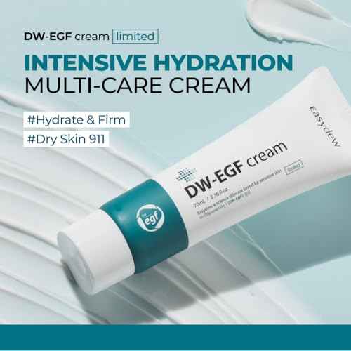 EASYDEW DW-EGF Cream Limited 2.36 oz - Anti-Aging Moisturizer with Human Epidermal Growth Factor & Hyaluronic Acid Collagen to Rejuvenate & Regenerate Cells, Softer Skin, Light weight Refreshing Cream