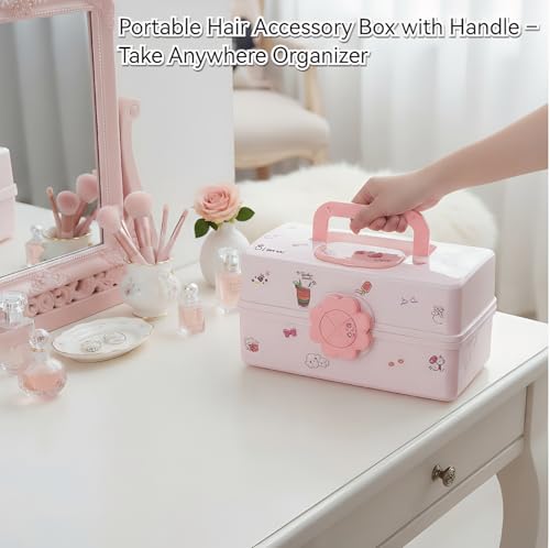 Pulseplay 3-Layer Hair Accessories Organizer Box for Girls