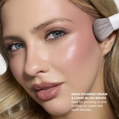 Morphe Rounded Liquid & Cream Blush Brush - Dense Makeup Tool for Sculpting & Blending