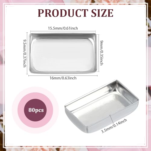 80pcs Aluminum Empty Makeup Palette Pans for Eyeshadow Blush Lipstick - Portable DIY Cosmetic Containers