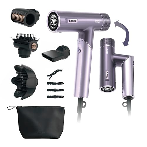 Shark SpeedStyle Pro Flex Hair Dryer with Scalp Shield, Travel Bag, Lilac