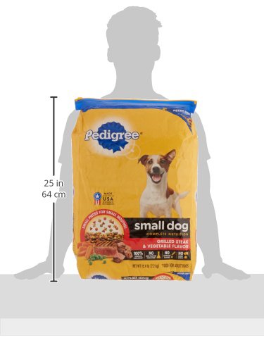 PEDIGREE Small Dog Complete Nutrition Small Breed Adult Dry Dog Food Grilled Steak and Vegetable Flavor Dog Kibble, 15.9 lb. Bag