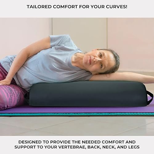 Jumbo Half-Round Massage Bolster Pillow - Stain & Oil Resistant, Black