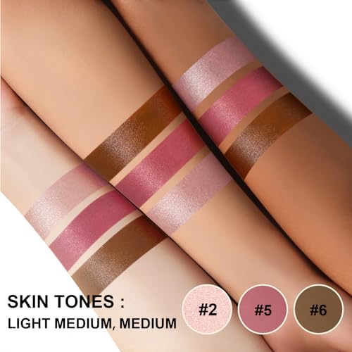 Lezero 3-Piece Contour Stick Kit with Blush, Bronzer & Highlighter
