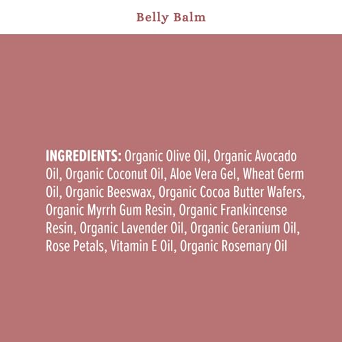 SPRIGS Belly Balm, 4 oz | Natural Moisturizing Cream for Pregnancy & Postpartum | Nourishing Body Butter for Dry Skin | Non-Greasy & Made with Relaxing Lavender Essential Oils & Soothing Cocoa Butter