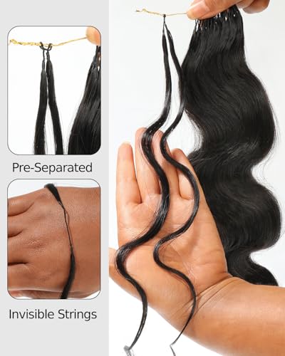 BEEOS 16 Inch Body Wave Human Crochet Hair - Knotless, Easy to Detangle