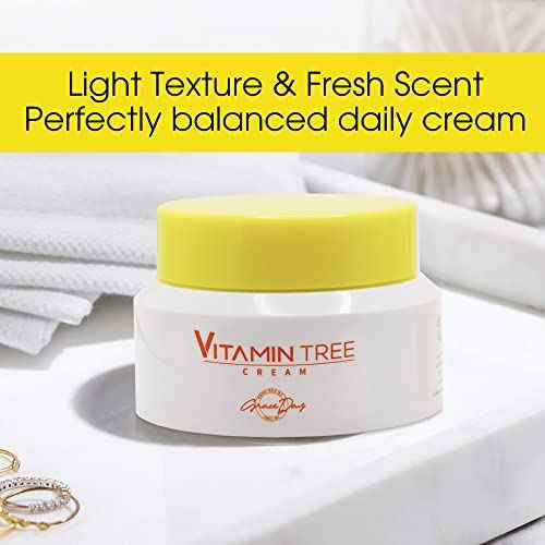 100% Certified Vegan Vitamin Tree Cream. Contains Vitamin C, Provitamin B5, vitamin E & B3. Effective Against Acne & Dark Spots and Sun Damage. Anti-Aging, Anti-Wrinkle Day and Night Cream with Natural Ingredients. 1,69 oz ? Made in Korea (Face Cream)