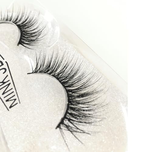 False Eyelashes Cat Eye-Lashes 5D Mink Lashes,Spiky Wispy Natural Long Faux Mink Lashes Strips Soft & Reusable Makeup Professional Fake Eyelashes