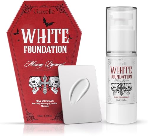 White Liquid Foundation - Waterproof Full Coverage Face Makeup for Cosplay & Daily Use