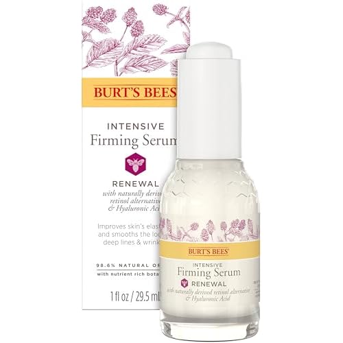 Burt's Bees Renewal Intensive Firming Serum With Natural Retinol Alternative and Hyaluronic Acid, Powerful Natural Anti-Aging Ingredients, 98.6 Percent Natural Origin Skin Care, 1 fl. oz. Bottle