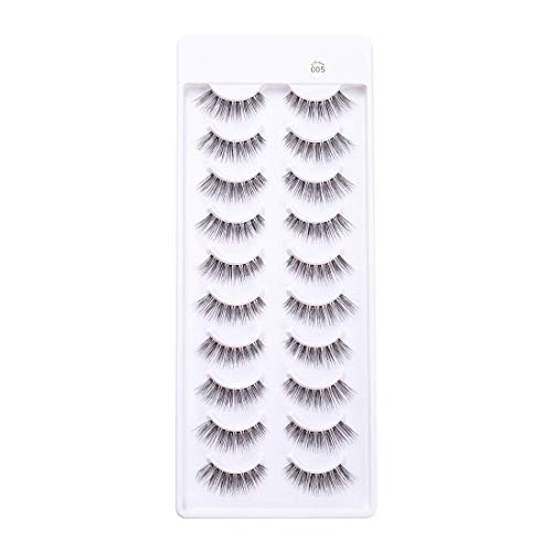 EMEDA 3D False Eyelashes 12mm Natural Wispy Cat Eye 10 Pairs