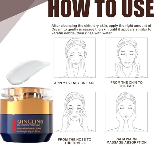 Qingling Crema Para Arrugas, Qingling Face Cream, Qingling Wrinkle Removal Cream, Polypeptide Tightening and Anti-Wrinkle Cream, Firming Anti-aging Eye Cream for Women Men (2)
