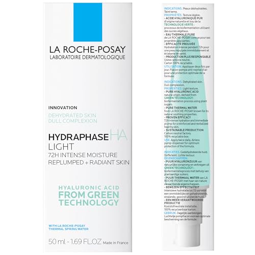 La Roche-Posay Hydraphase HA Light Face Moisturizer, Hyaluronic Acid Face Moisturizer with 72HR Hydration, Oil Free & Non-Comedogenic, 50 ML, 1.69 fl. oz.