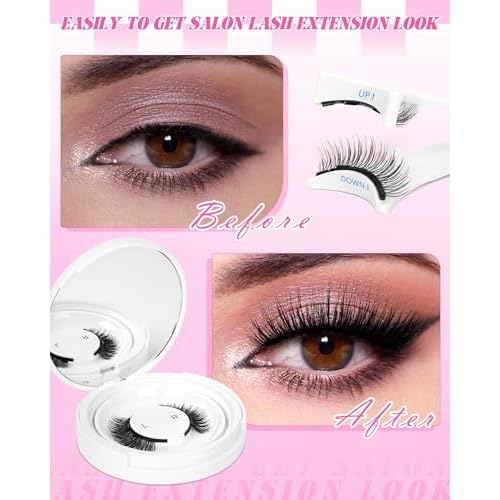 EMEDA Magnetic Eyelashes Natural Look No Glue Reusable Magnetic Lashes with Applicator, 4 Magnets Faux Mink Lashes Lightweight & Comfortable for Women Sensitive Eyes Daily Makeup with Lash Mirror Case