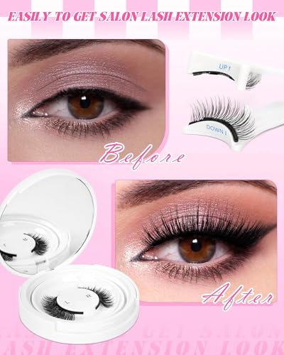 EMEDA Magnetic Eyelashes Kit - Reusable, No Glue, Natural Look