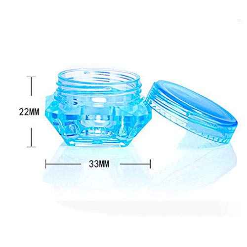100Pcs Clear Refillable Empty DIY Cosmetic Pot Jars Case Diamond-shape Sample Bottles Vials Container for Eye Shadow Nails Powder Jewelry Makeup Cream Lotion Storage Travel Small Jar (3G)
