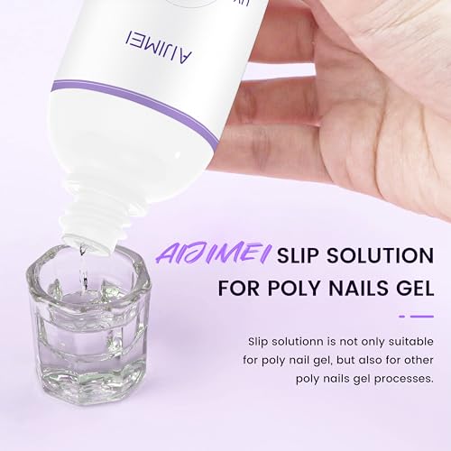 Poly Gel Slip Solution Kit 120ml (4oz) with Dual Brush & Glass Cup