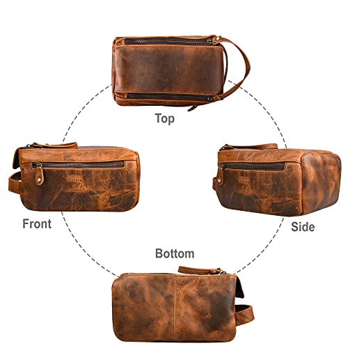 Hulara Travel Toiletry Bag, Unisex Water-Resistant Travel Kit, Portable Shaving & Cosmetics Organizer Pouch for Men & Women - Make up Kit Compact Bathroom Essentials Unisex Dopp Kit
