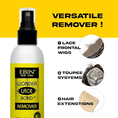 EBIN NEW YORK Wonder Lace Wig Adhesive Remover Spray - 4.05oz/ 120ml | Non-Irritating Formula Effectively Removes Adhesive Residue and Gentle Use on Hair Line