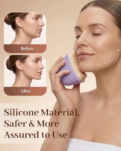 Lavender Upgraded Silicone Lymphatic Face Brush for Contouring & Puffiness Reduction
